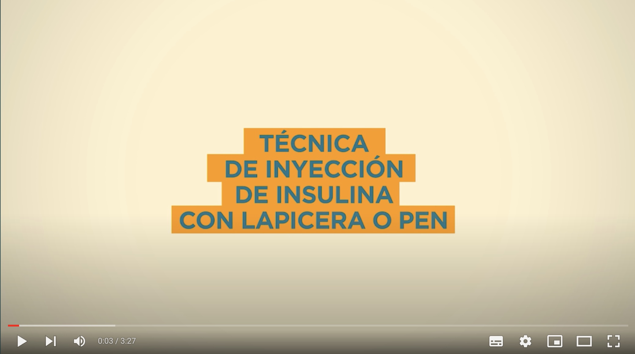 Aplicación de insulina con lapicera